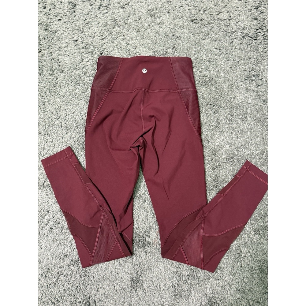 Lululemon Wunder Under High-Rise Tight 27" *Mesh Garnet Sz 4 Athletic Gym Travel - Picture 3 of 4
